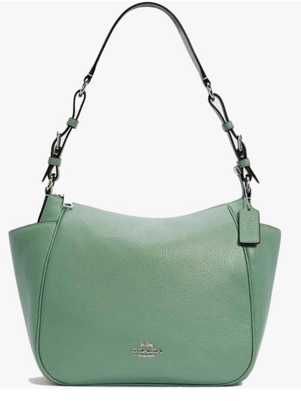 Coach Pebbled Leather Rori Shoulder Bag in Mint Green - Picture 1 of 10